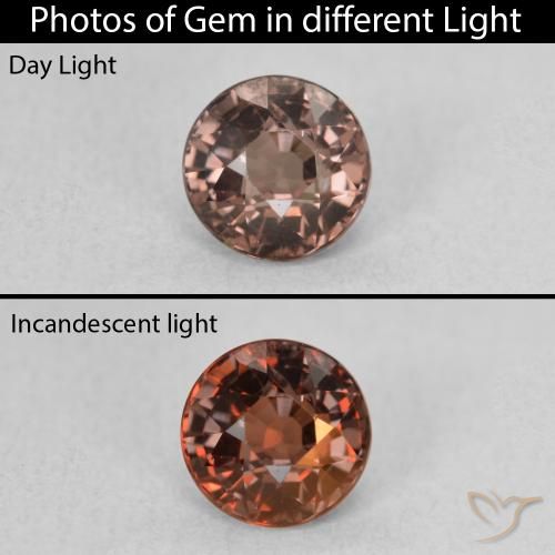 1.15ct Naturel Brun léger moyen Grenat Couleur Changeant, Tour, VS