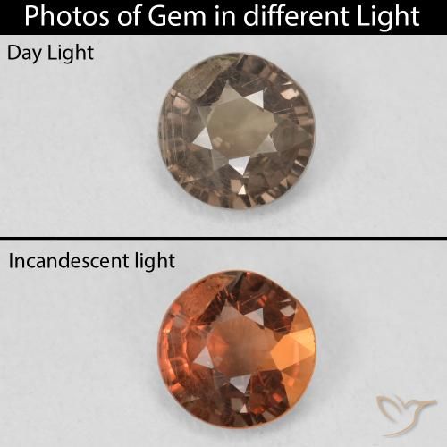 0.79ct Naturel Marron chaud Grenat Couleur Changeant, Tour, VS
