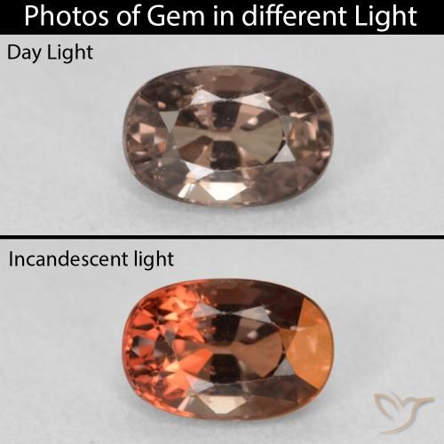 1.24ct Naturel Brun léger moyen Grenat Couleur Changeant, Coussin, VS
