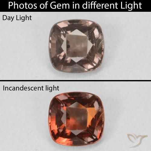1.16ct Naturel Brun pécan Grenat Couleur Changeant, Coussin, VS