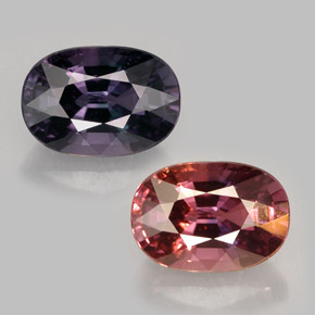 Saphir à changement de couleur multicolore naturelle coupe ovale, 1,42 ct, VS