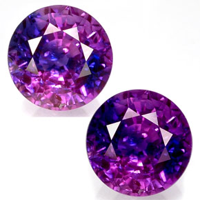 Saphir à changement de couleur multicolore naturelle coupe roude, 1,22 ct, VS-SI