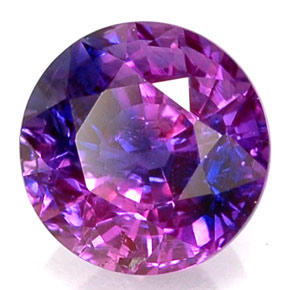 Saphir à changement de couleur multicolore naturelle coupe roude, 1,22 ct, VS-SI