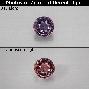 Saphir couleur-Changeant Multicolore naturelle Coupe roude, 0.69 ct, VVS-VS