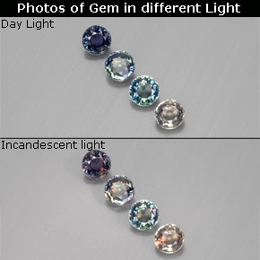 Achetez naturel ct multicolore saphir à changement de couleur gems, coupe roude, en provenance madagascar chez gemselect. en stock, livraison internationale!
