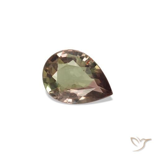 Saphir couleur-Changeant Brun léger moyen naturelle En forme de poire, 0.22 ct, VVS