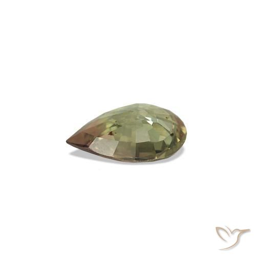 Saphir couleur-Changeant Brun léger moyen naturelle En forme de poire, 0.22 ct, VVS
