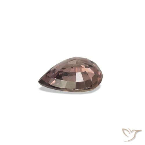 Saphir couleur-Changeant Brun léger moyen naturelle En forme de poire, 0.31 ct, VVS