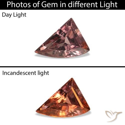 0.14ct Brun léger moyen Saphir couleur-Changeant, Fantaisie, VVS