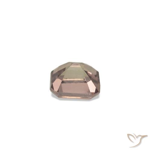 Saphir couleur-Changeant Brun léger moyen naturelle Taille émeraude, 0.18 ct, VVS-VS