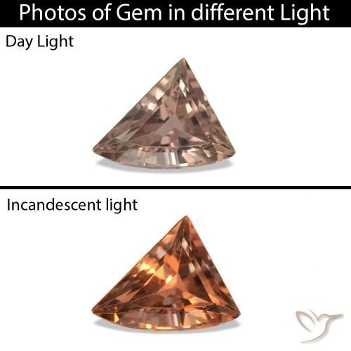 0.22ct Brun léger moyen Saphir couleur-Changeant, Fantaisie, VVS