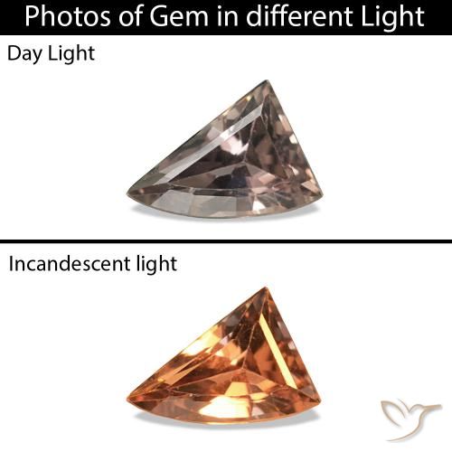 0.19ct Brun léger moyen Saphir couleur-Changeant, Fantaisie, VVS