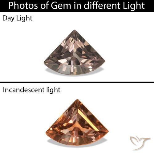 Saphir couleur-Changeant Brun léger moyen naturelle Forme fantaisie, 0.21 ct, VVS