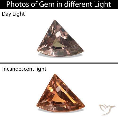 0.26ct Brun léger moyen Saphir couleur-Changeant, Fantaisie, VVS