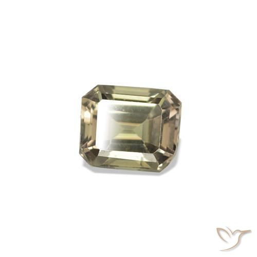 Saphir couleur-Changeant Jaune clair naturelle Taille émeraude, 0.33 ct, VVS