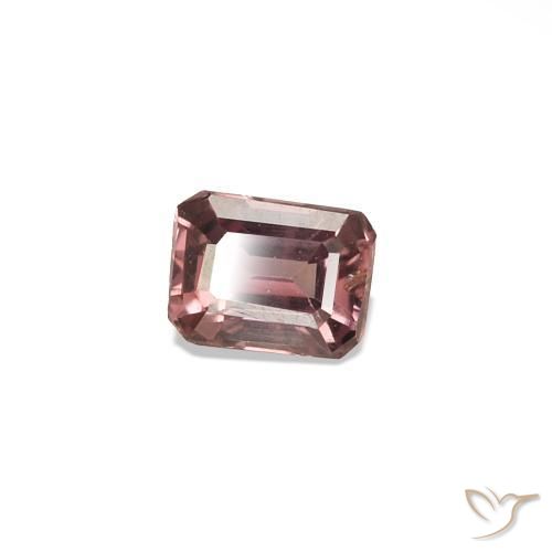 Saphir couleur-Changeant Rose moyen naturelle Taille émeraude, 0.14 ct, VS