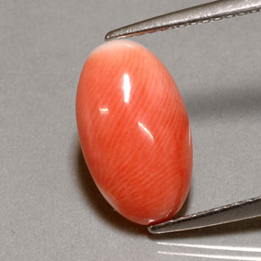 Corail rose naturelle coupe ovale, 2,85 ct, opaque