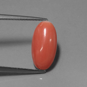 Corail rose naturelle coupe ovale, 2,76 ct, opaque