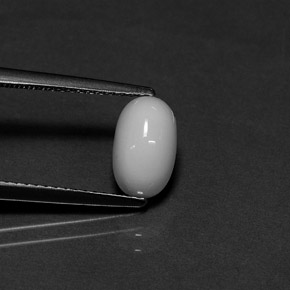 Corail blanc naturelle coupe ovale, 1,70 ct, opaque