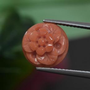 Corail Rose saumon profond naturelle Taille Fleur, 3.63 ct, Opaque