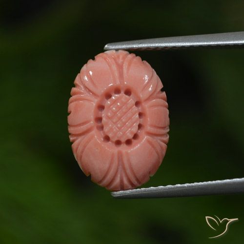 4.07ct Naturel Rose framboise Corail, Taille Fleur, Opaque