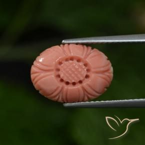 Corail Rose framboise naturelle Taille Fleur, 4.07 ct, Opaque