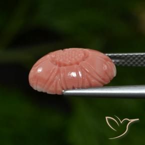 Corail Rose framboise naturelle Taille Fleur, 4.07 ct, Opaque
