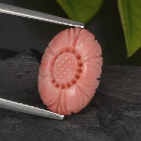 Corail rose naturelle taille fleur, 3,29 ct, opaque