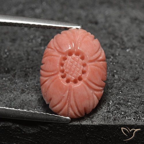 Corail rose naturelle taille fleur, 3,21 ct, opaque