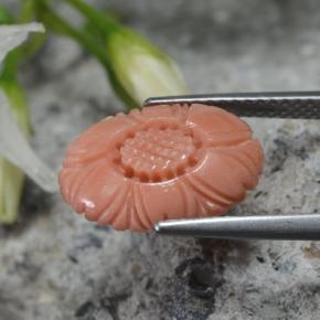 Corail rose naturelle taille fleur, 2,80 ct, opaque