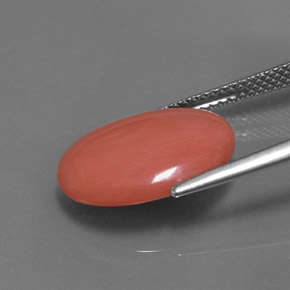 Corail rose naturelle coupe ovale, 4,97 ct, opaque