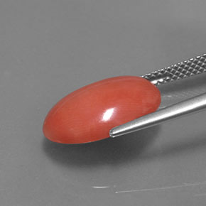 Corail rose naturelle coupe ovale, 5,26 ct, opaque