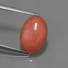 Corail rose naturelle coupe ovale, 4,05 ct, opaque