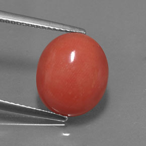 Corail rose naturelle coupe ovale, 4,34 ct, opaque