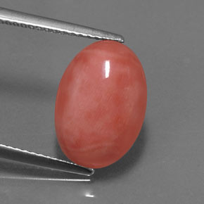 Corail Saumon naturelle Coupe ovale, 4.53 ct, Opaque