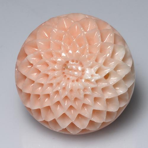 Corail rose naturelle taille fleur, 34,14 ct, opaque