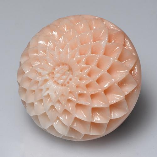 Corail rose naturelle taille fleur, 34,14 ct, opaque