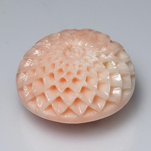 Corail rose naturelle taille fleur, 34,14 ct, opaque