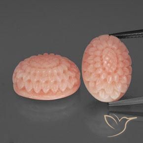 17.76ctw Naturel Rose moyen corail, Fantaisie, Opaque