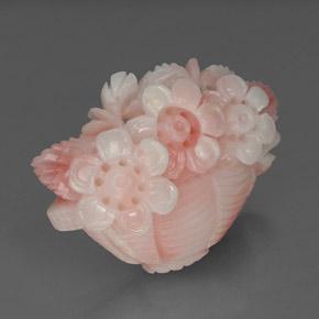 Corail rose naturelle taille fleur, 20,18 ct, opaque