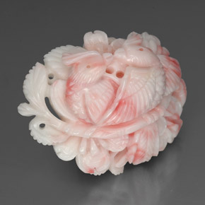 Corail blanc naturelle forme fantaisie, 61,71 ct, opaque