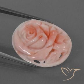 Corail Flamant rose naturelle Fantaisie, 15.39 ct, Opaque