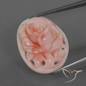 Corail Flamant rose naturelle Fantaisie, 15.39 ct, Opaque