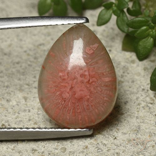 5.12ct Naturel Multicolore Corail, En forme de poire, Translucide