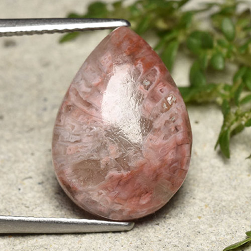 Corail multicolore naturelle en forme de poire, 5,89 ct, opaque