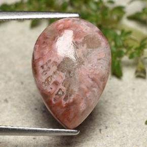 Corail multicolore naturelle en forme de poire, 5,89 ct, opaque