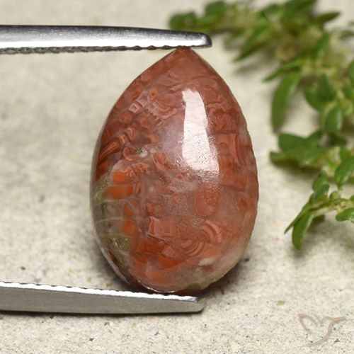 4.69ct Naturel Multicolore Corail, En forme de poire, Translucide
