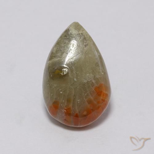 3.72ct Naturel Multicolore Corail, En forme de poire, Opaque