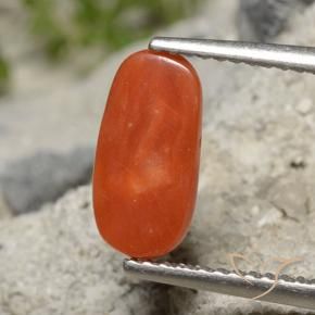 Corail Rouge-orange naturelle ovale, 2.01 ct, Opaque