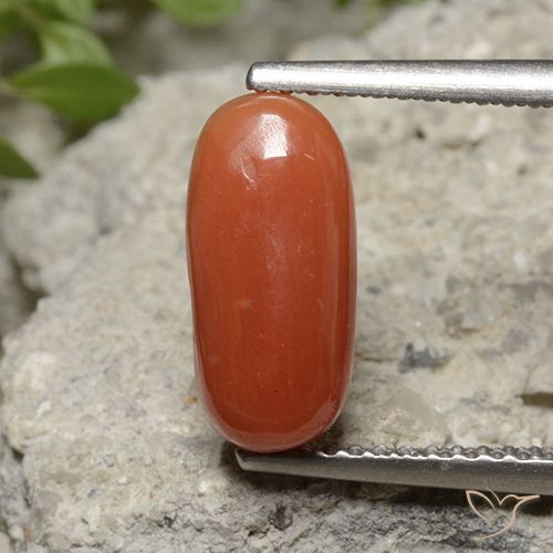 2.26ct Naturel Orange feu corail, ovale, Opaque